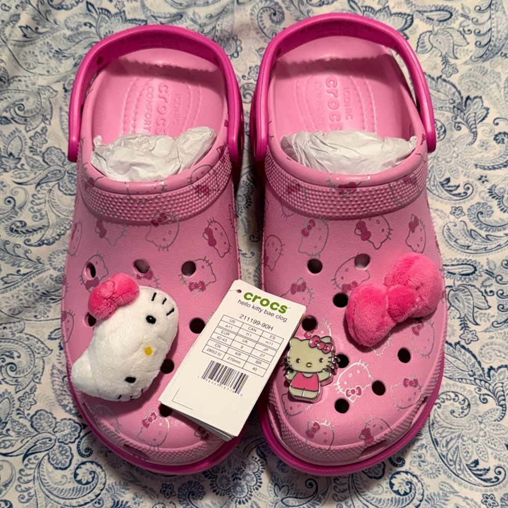 CROCS Hello Kitty Platform Clogs NWT - image 1